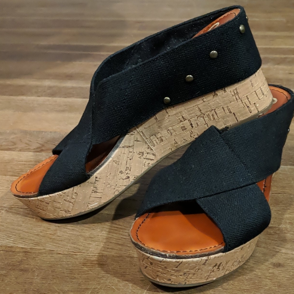 Madeline Adonis - Stretchy Cork Wedges